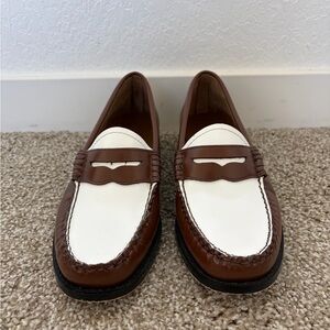 G.H Bass Brown and White Loafers